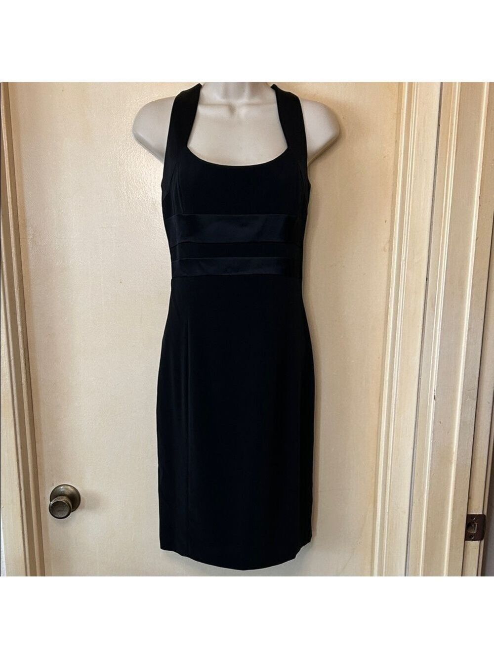 Jones New York Little Black Dress with Satin Details size 8